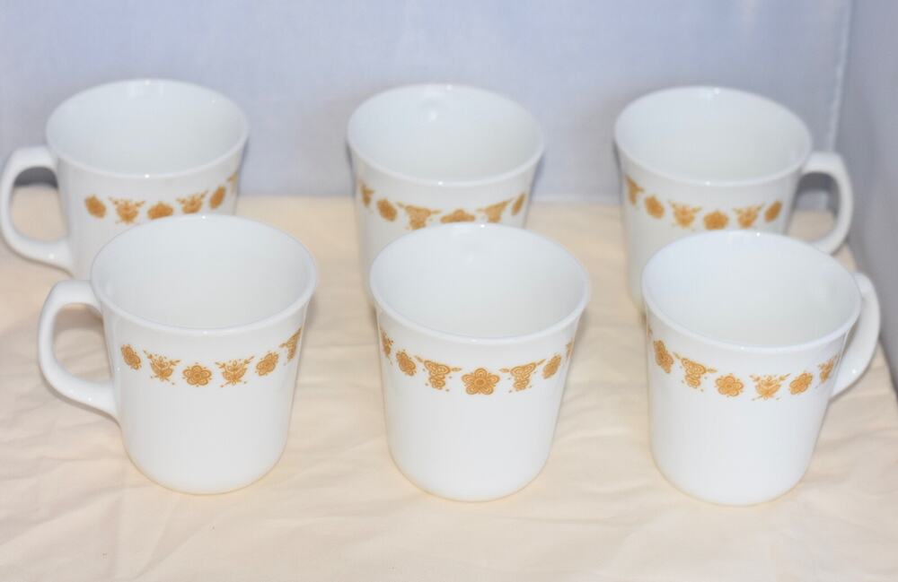 Corning Ware "Corelle" BUTTERFLY GOLD Flat Coffee Mug X-6